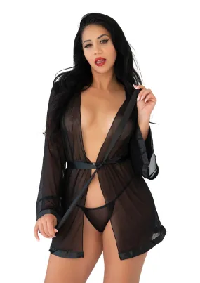 Durchsichtiger Kimono und String