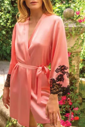 Marjolaine - Seiden Kimono - Rosa